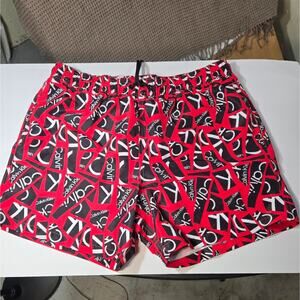 Calvin Klein Red and Black Men's Swim Trunks Size Large #159